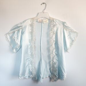 Victorias Secret‎ Vintage Top Small Gold Label Satin Lace Trim Baby England Sexy